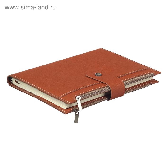 Органайзер А5, 120 листов в клетку, с хлястиком, с карманом, обложка ПВХ, МИКС