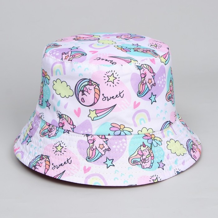 Панама детская для девочки «Единорожки», 52-54 Панама детская для девочки «Единорожки», 52-54