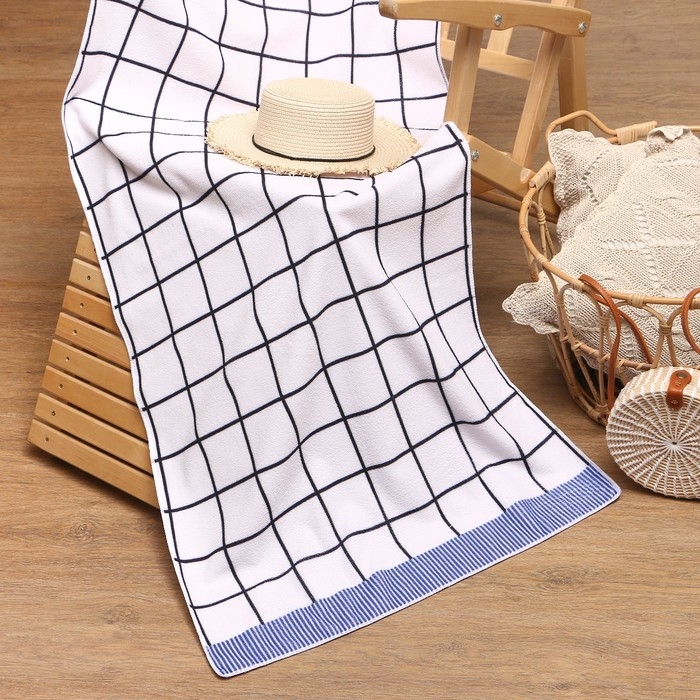Полотенце пляжное Этель Полотенце пляжное Этель "Клетка", 70*140 см,250гр/м2, 100%п/э