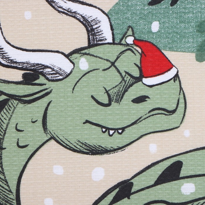 Новый год. Набор полотенец Доляна "Новогоднее настроение" 28х46 см - 2 шт, 100% хл, вафля 160 г/м2