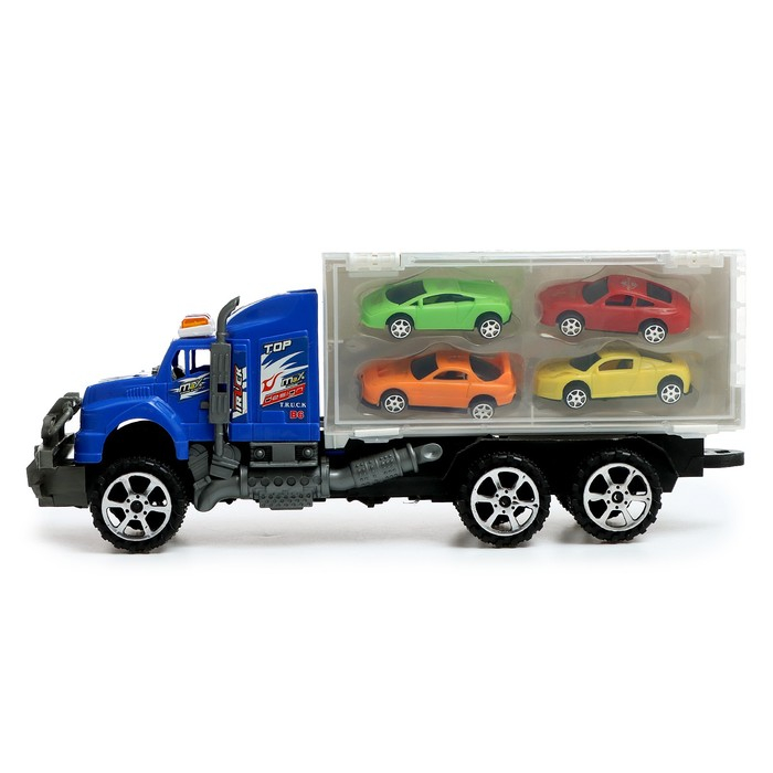Грузовик инерционный «Автовоз», с 4 машинками, МИКС Грузовик инерционный «Автовоз», с 4 машинками, МИКС