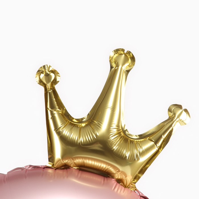 Шар фольгированный 42" &laquo;Цифра 9 с короной&raquo; на подставке, цвет розовый