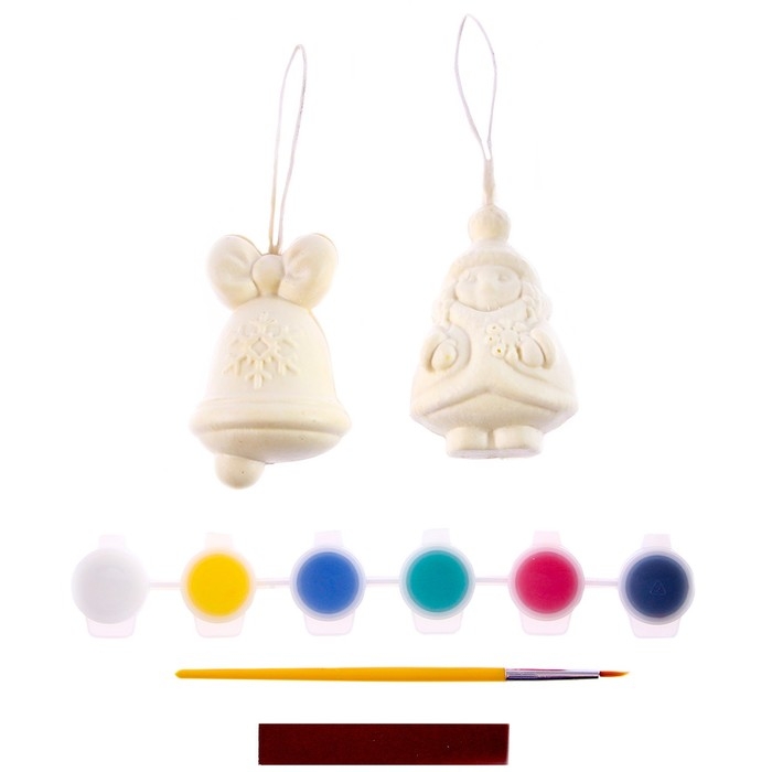 Роспись ёлочных игрушек 3D Art на новый год &laquo;Снегурочка и колокольчик&raquo;, новогодний набор для творчества