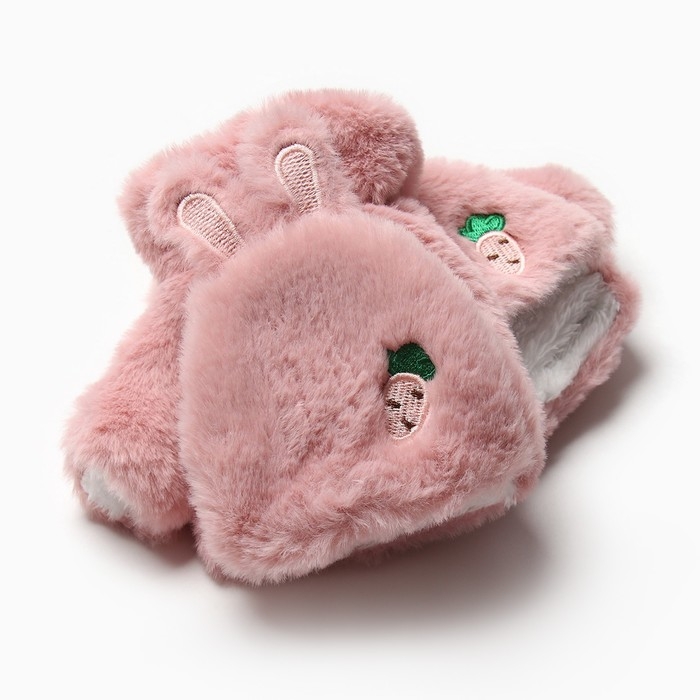 Варежки подростковые MINAKU Зайка 24 см цвет розовый Варежки подростковые MINAKU Зайка 24 см цвет розовый