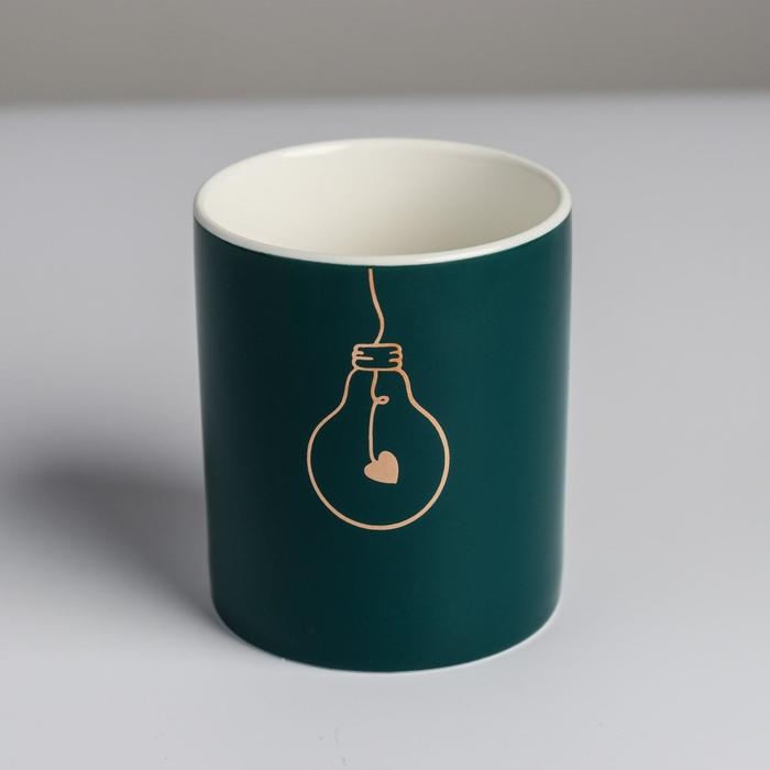 Горшок для цветов с тиснением, &laquo;Лампочка&raquo;, 8 х 9.5 см