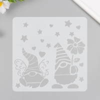 Трафарет пластик "Цветочные гномы" 20х20 см Трафарет пластик "Цветочные гномы" 20х20 см