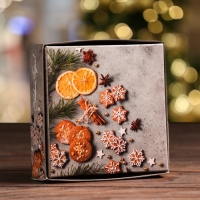 Коробка для конфет 4 шт "Пряный", 12,6 х 12,6 х 3,5 см Коробка для конфет 4 шт "Пряный", 12,6 х 12,6 х 3,5 см