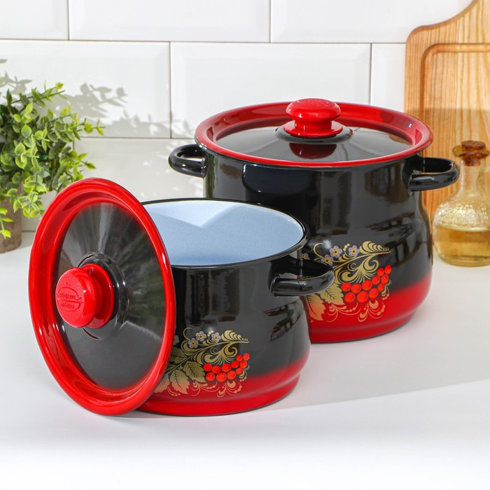 Набор кастрюль &laquo;Рябинка&raquo;, 2 предмета: 4 л, 5,5 л, индукция