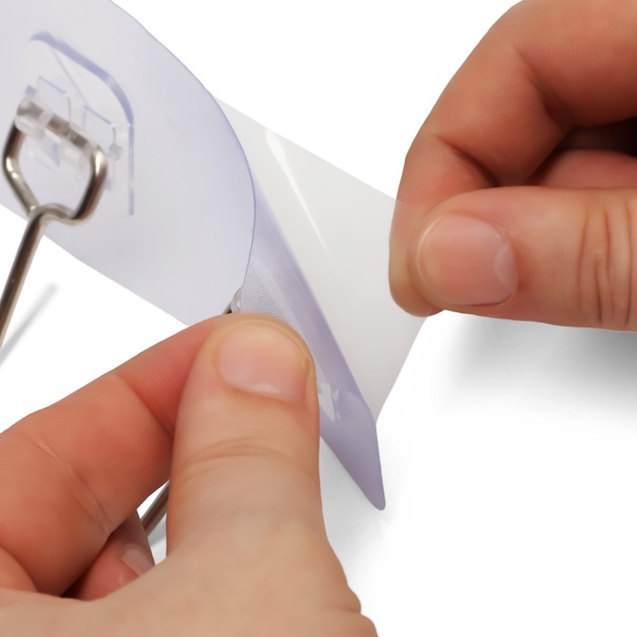 Вешалка с клейкой поверхностью 6 крючков ТУНДРА, прозрачная, 1 шт.