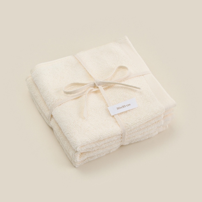 Набор салфеток SL HOME: Basic Набор салфеток SL HOME: Basic "Айвори" 30х30 см - 3 шт., 100% хлопок, 530 г/м2