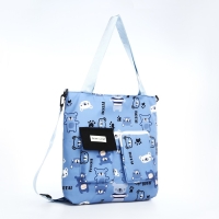 Шопер на молнии, цвет светло-синий Шопер на молнии, цвет светло-синий