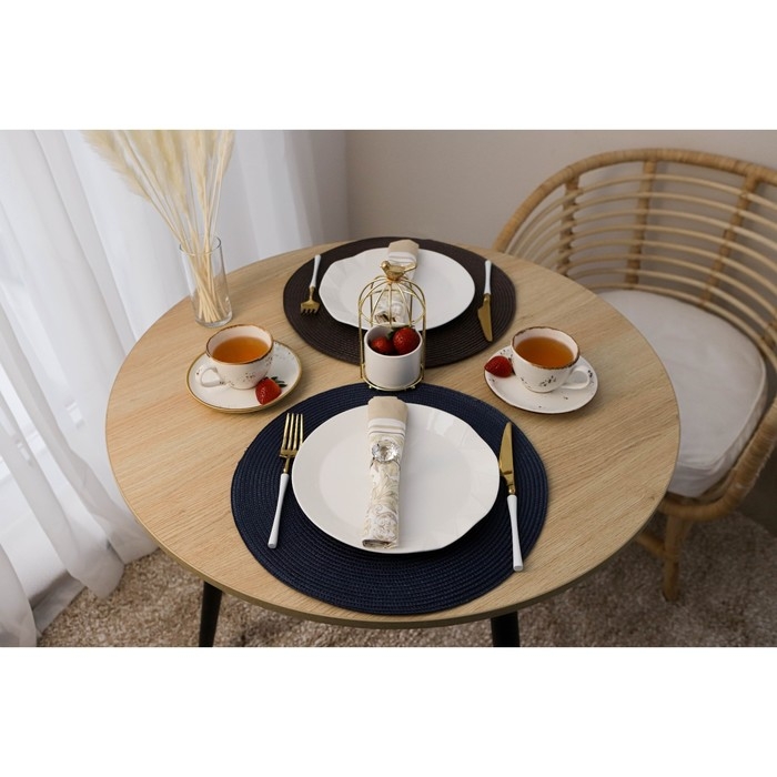 Салфетка сервировочная на стол Доляна «Лофт», d=38 см, цвет коричневый Салфетка сервировочная на стол Доляна «Лофт», d=38 см, цвет коричневый