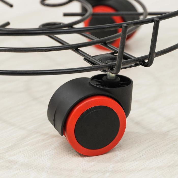 Подставка для цветов на колёсиках Доляна, 34&times;34&times;10 см, цвет чёрный