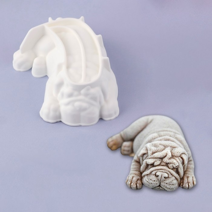 Молд &laquo;Пёсик&raquo;, силикон, 9,5&times;7&times;3,2 см, цвет белый