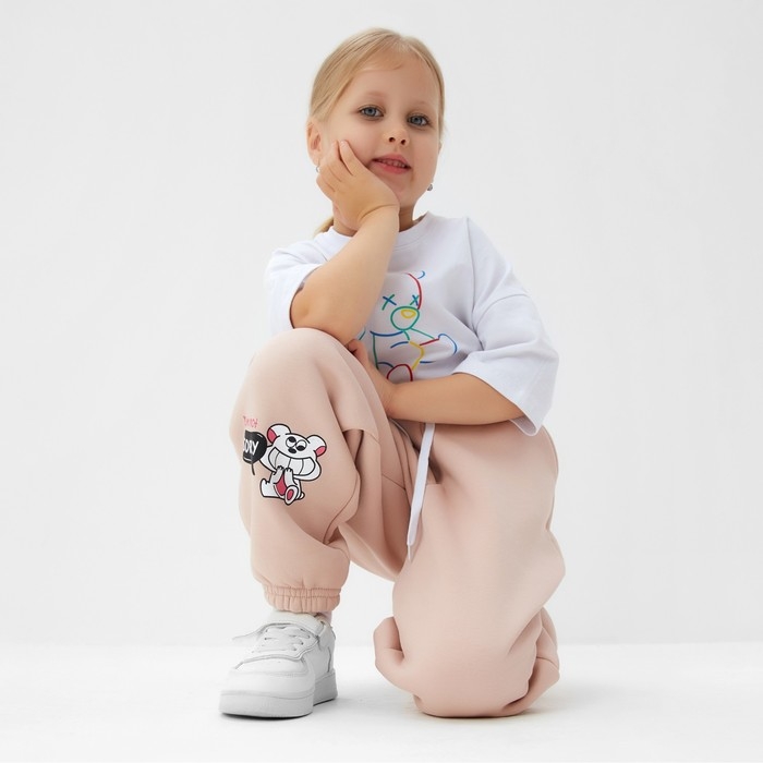 Брюки для девочки MINAKU: CRUSH, цвет розовый, рост 134 см