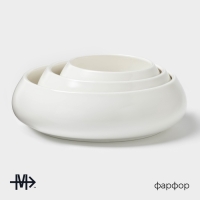 Набор салатников Magistro OliveQueen, 3 шт: 1500/800/450 мл, фарфор, белый