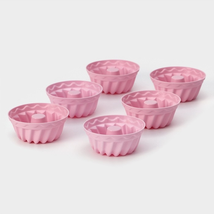 Набор форм для выпечки Доляна «Пальчики оближешь», силикон, 6 шт, 7×3 см, цвет розовый Набор форм для выпечки Доляна «Пальчики оближешь», силикон, 6 шт, 7×3 см, цвет розовый