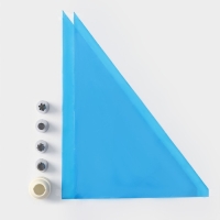 Набор кондитерский, 7 предметов: 2 мешка, 4 насадки d=2,5 см, адаптер Набор кондитерский, 7 предметов: 2 мешка, 4 насадки d=2,5 см, адаптер