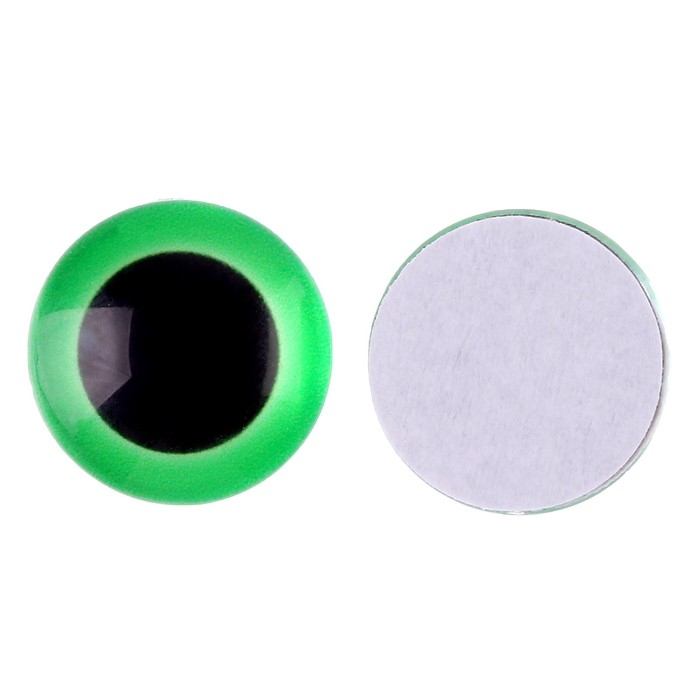 Глаза на клеевой основе, набор 10 шт., размер 1 шт. &mdash; 18 мм, цвет зелёный