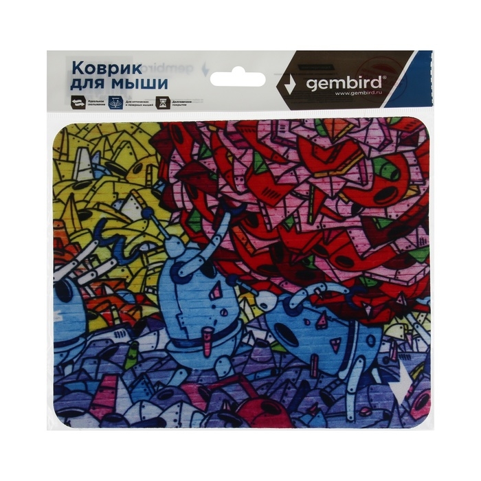 Коврик для мыши Gembird MP-ROBO, 220x180x1 мм, Коврик для мыши Gembird MP-ROBO, 220x180x1 мм, "Роботы"