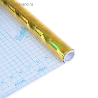 Плёнка самоклеящаяся "Лучи", голография, золотая, 0.45 х 3 м, 3 мкм Плёнка самоклеящаяся "Лучи", голография, золотая, 0.45 х 3 м, 3 мкм