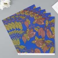 Бумага для скрапбукинга "Какао на синем" плотность 180 гр набор 5 шт 30,5х32 см Бумага для скрапбукинга "Какао на синем" плотность 180 гр набор 5 шт 30,5х32 см