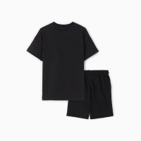Комплект детский (футболка, шорты), цвет чёрный, рост 146 см