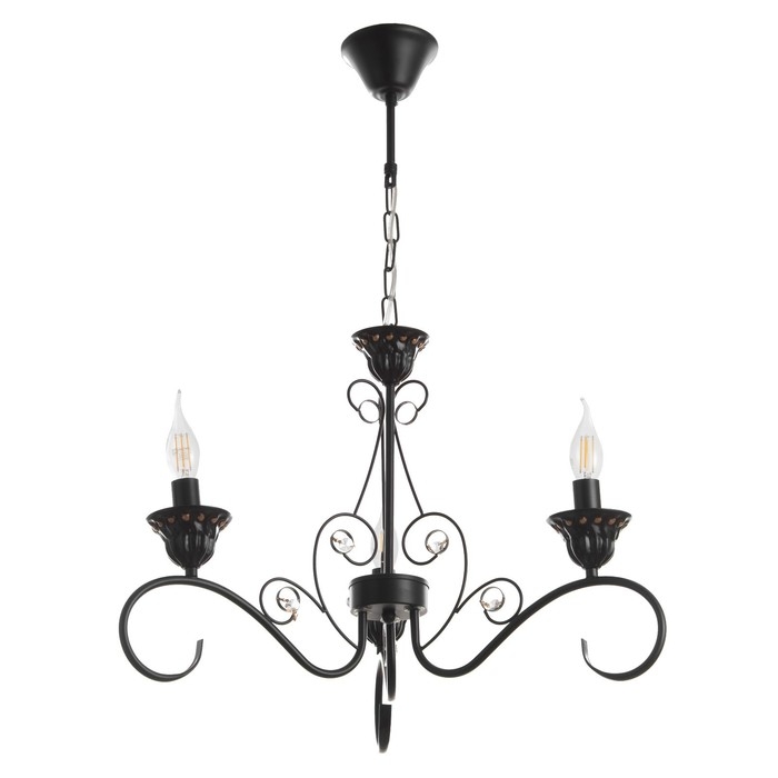 Люстра Люстра "Азазель" 3xE14 40Вт черно-золотой 57х57х39,5-98 см BayerLux