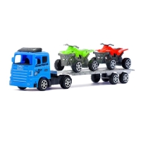 Грузовик инерционный &laquo;Автовоз&raquo;, с 2 квадроциклами, цвета МИКС