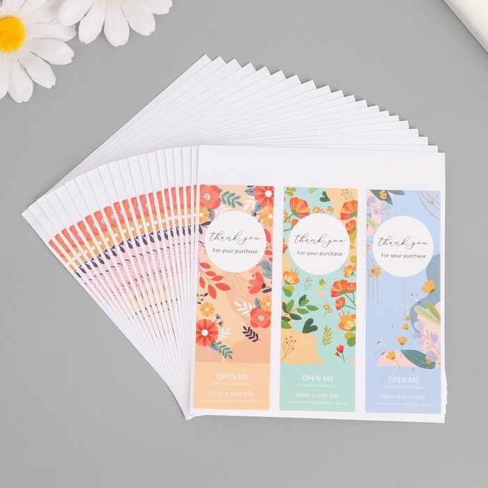 Наклейка бумага благодарность Наклейка бумага благодарность "Краски лета" набор 60 шт 10х10 см