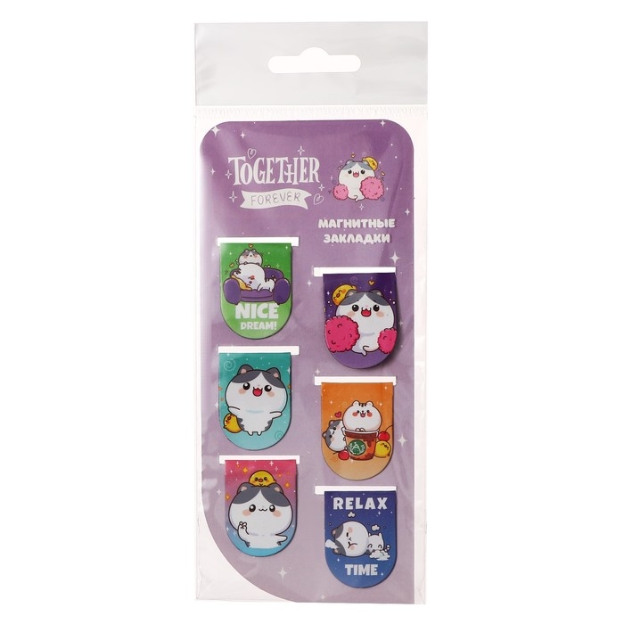 Магнитные закладки 6 штук Магнитные закладки 6 штук "Цыпа и Кот"