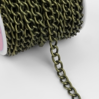 Цепочка для сумки, 7 × 11 мм, 10 ± 0,5 м, цвет бронзовый Цепочка для сумки, 7 × 11 мм, 10 ± 0,5 м, цвет бронзовый
