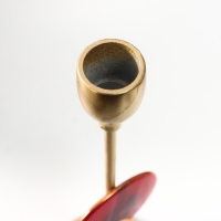 Подсвечник металл на 1 свечу "Мраморный круг. Розовый закат" золото 29х9,5х9,5 см