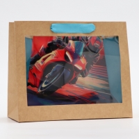 Пакет с PVC окном, "Мужской", 24 х 11 х 20 см Пакет с PVC окном, "Мужской", 24 х 11 х 20 см