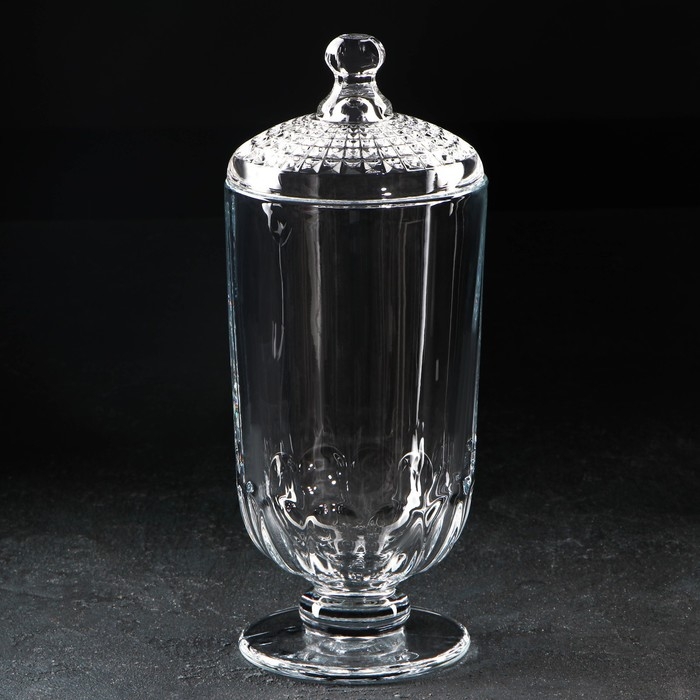 Конфетница &laquo;Фрост&raquo;, 700 мл, 10&times;24 см, стекло, прозрачная