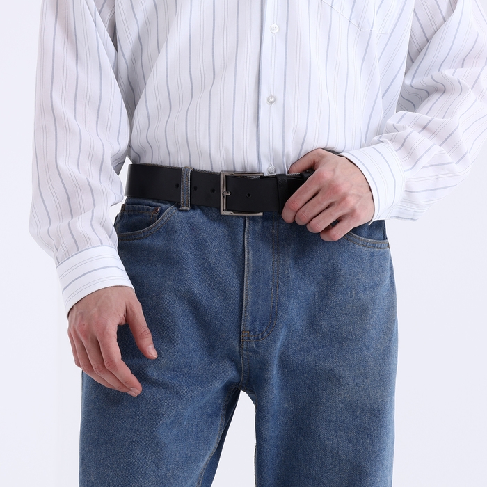 Ремень мужской «Великан», ширина 4.5 см, винт, пряжка металл, цвет чёрный Ремень мужской «Великан», ширина 4.5 см, винт, пряжка металл, цвет чёрный