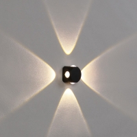 Светильник фасадный &laquo;Кубик&raquo;, FSD-064, 4 Вт, 3000К, 4 луча, IP65, 220 В, пластик, черный