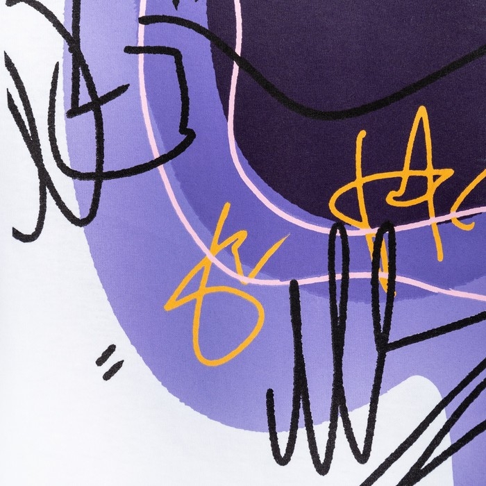 Футболка детская MINAKU Colors, цвет белый/фиолетовый, рост 110 Футболка детская MINAKU Colors, цвет белый/фиолетовый, рост 110