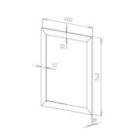 Зеркало настенное &laquo;Айсберг&raquo;, 60&times;74 см, рама МДФ, 55 мм