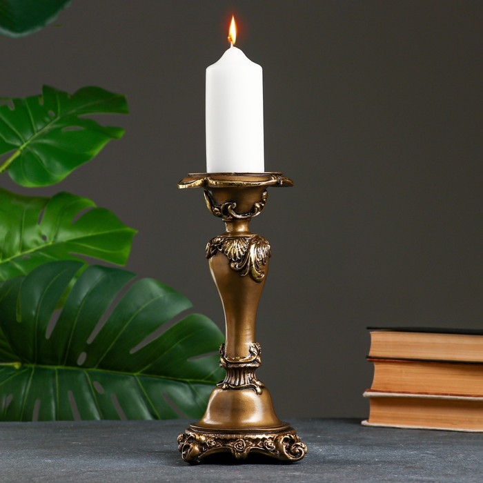 Подсвечник Подсвечник "Резной с квадратным основанием" бронза12х12х27см
