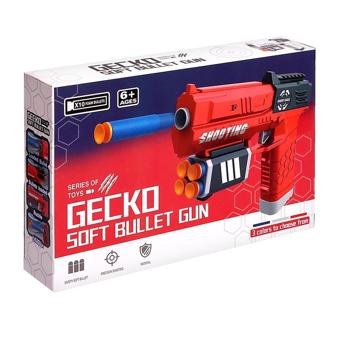 Пистолет «Гекко», стреляет мягкими пулями, МИКС Пистолет «Гекко», стреляет мягкими пулями, МИКС