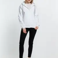 Толстовка на молнии с капюшоном Siverga Heavy, белая (белоснежная), размер S