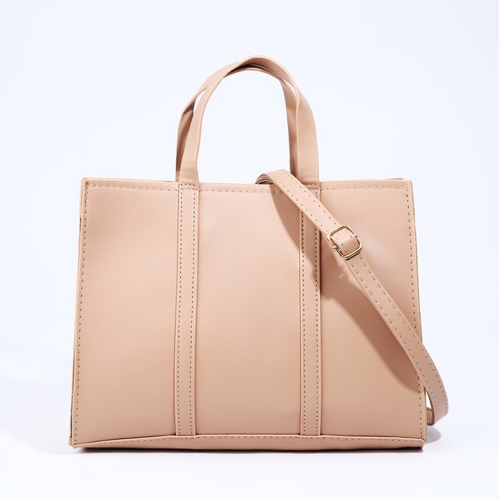 Сумка женская тоут на молнии, цвет бежевый Сумка женская тоут на молнии, цвет бежевый