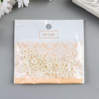 Бусины для творчества пластик "Цветочек-горошек" жемчужный набор 40 шт 0,9х0,9 см