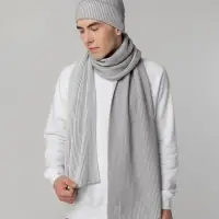 Шарф Nobilis, белый с серым Шарф Nobilis, белый с серым