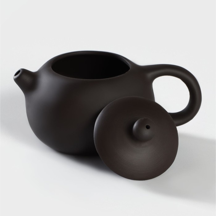 Набор для чайной церемонии керамический &laquo;Глина&raquo;, 11 предметов: 8 пиал 40 мл, чайник, молочник, ступка, цвет коричневый