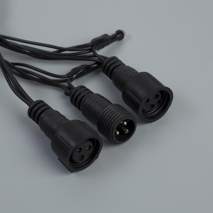 Гирлянда &laquo;Нить&raquo; 10 м, IP44, УМС, тёмная нить, 100 LED, свечение зелёное, 220 В