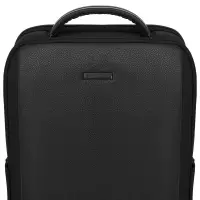 Рюкзак для ноутбука Santiago Slim с кожаной отделкой, черный