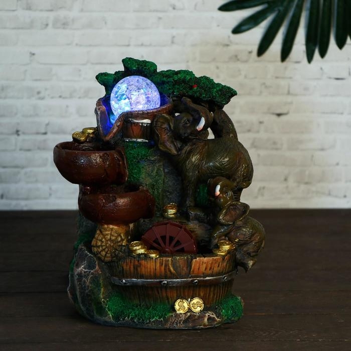 Фонтан "Довольный слон" 19х27 см (с подсветкой)