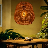 Светильник потолочный из ротанга "Арис" 1х120Вт, Е27, 30х30х30 см Светильник потолочный из ротанга "Арис" 1х120Вт, Е27, 30х30х30 см